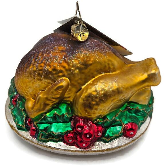 Christopher Radko Turley Time Platter Thanksgiving Dinner Christmas Ornament - Picture 1 of 11